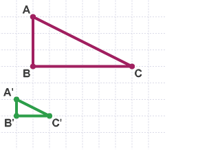 Triangle (ABC) is enlarged by 1/3 to triangle A'B'C'