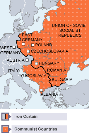 The Iron Curtain that descended through Eastern Europe