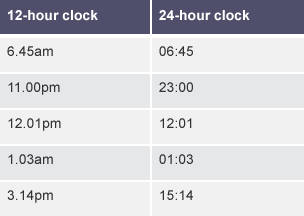 Timetable