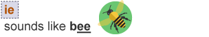 A bee depicting the pronunciation of the German diphthong 'ie'.