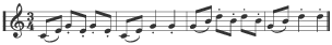 Legato and staccato articulation.