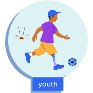 A young boy playing, depicting youth