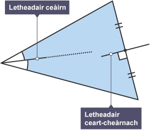 An angle bisector and a perpendicular bisector of a side
