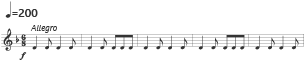 Wave-like rhythm excerpt from The Pirates of the Caribbean.