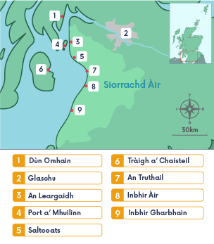 Map a' sealltainn àitichean còrdte airson shaor-làithean ann an Sìorrachd Àir