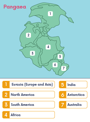 Map of the super-continent Pangaea 