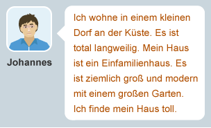 Johannes' description of where he lives.