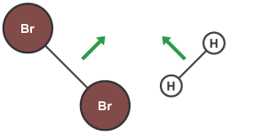 bromine atoms hydrogen bonds two controlling rate molecule molecules reactant collide