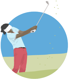 Golfer chiping a shot