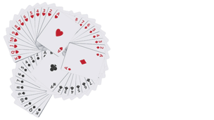 An image of a deck of cards, spread out, with the aces of diamonds, hearts and clubs sitting at the top.