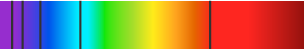 This graphic shows the absorption spectrum of visible light for hydrogen.