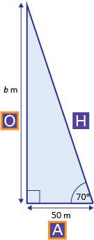 Triangle at 70degrees 50m from a skyscrape