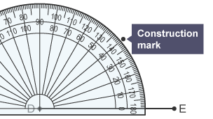 Projector at point D. Construction mark labelled at 40 degrees