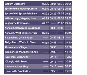 Timetable