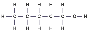 Molecular structure of pentanol