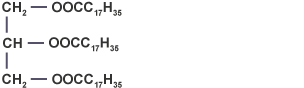 A CH2-OOCC17H35 group is joined at the first C to a CH-OOCC17H35 group, which is joined at the first C to a second CH2-OOCC17H35 group.