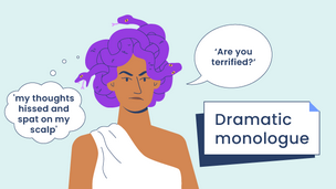 Medusa speaking and thinking, using two quotes from the poem 