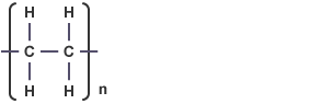 Covalent structure of poly(ethene).