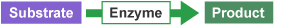 Substrate label. Process arrow for Enzyme. Label for Product.