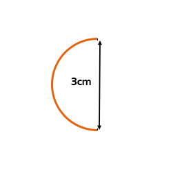 Arc of diameter 3cm