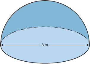 A dome with a diameter of 8 m