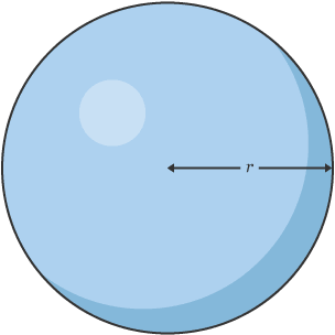 Sphere with r labelled