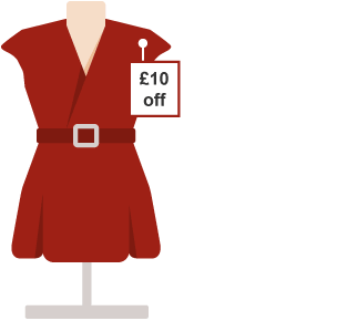 Dress with 10% off tag