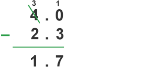 Example of long subtraction