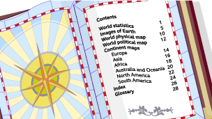An example of a contents page from an atlas.