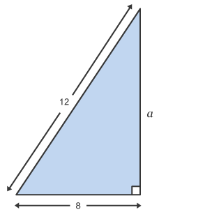 Diagram of a right-angled triangle with values.