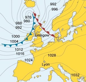 Synoptic chart - Weather systems - National 4 Geography Revision - BBC ...