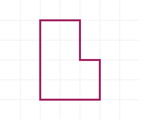 L shape measuring 4x2x2x1x2x3 squares