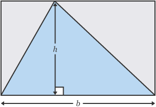 Scalene triangle with b (base) and height (h) labelled