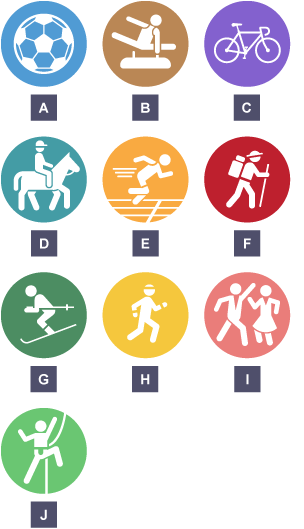 Icons showing various sports.
