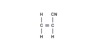 A carbon with two hydrogens, double-bonded to a carbon with one hydrogen and a generic CN group.