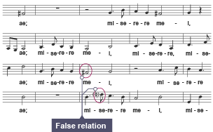 William Byrd’s Ave verum corpus. The F sharp and F natural are sung very close to each other in the tenor and bass parts.