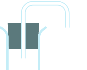 Tube through bung into test tube