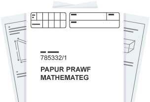 Tudalen flaen papur prawf Mathemateg