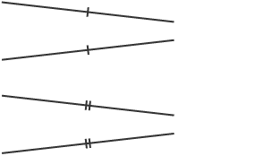 Lines of equal length are marked with dashes.