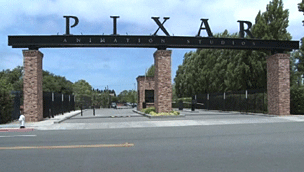 Photograph of the entrance to Pixar studios