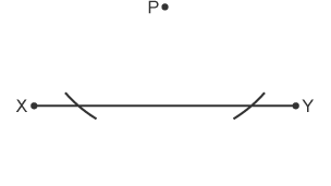 Diagram pwynt perpendicwlar i linell