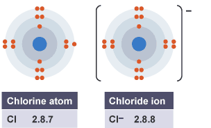 ion chlorine chloride cl atom electron structure electrons form gains electronic oxygen forming charge outer