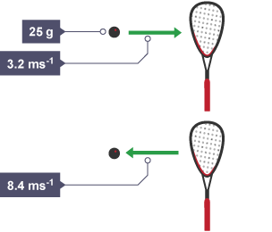 Velocity of a squash ball