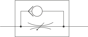 Symbol for unidirectional flow resistor